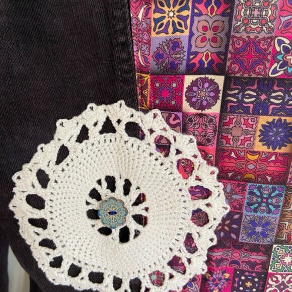 One-of-a-Kind Upcycled Faded Black Jean Jacket – Size Small - Picture 7 of 15